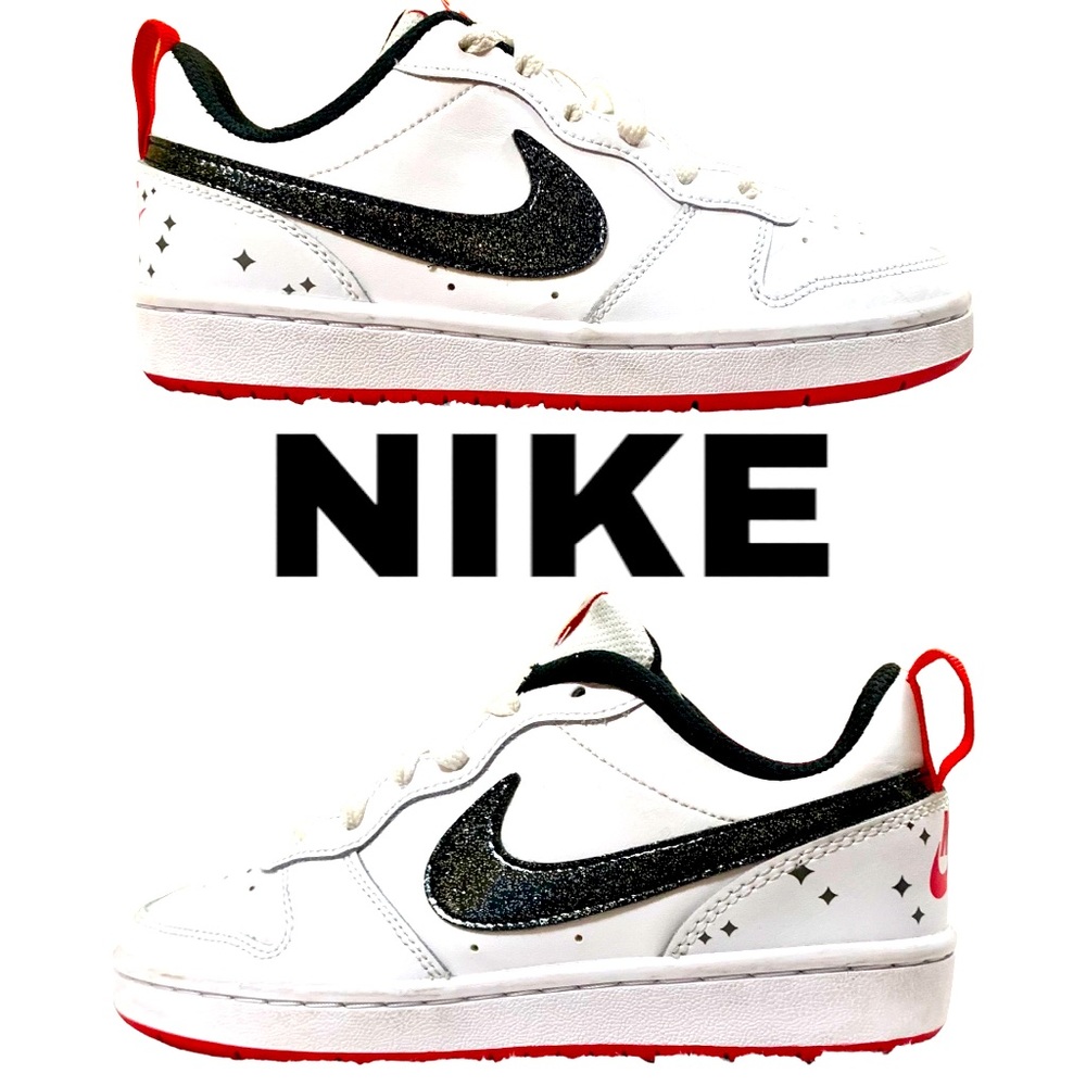 YOUTH NIKE COURT BOROUGH LOW 2 SE GS 'WHITE VERY BERRY' SIZE 3.5
